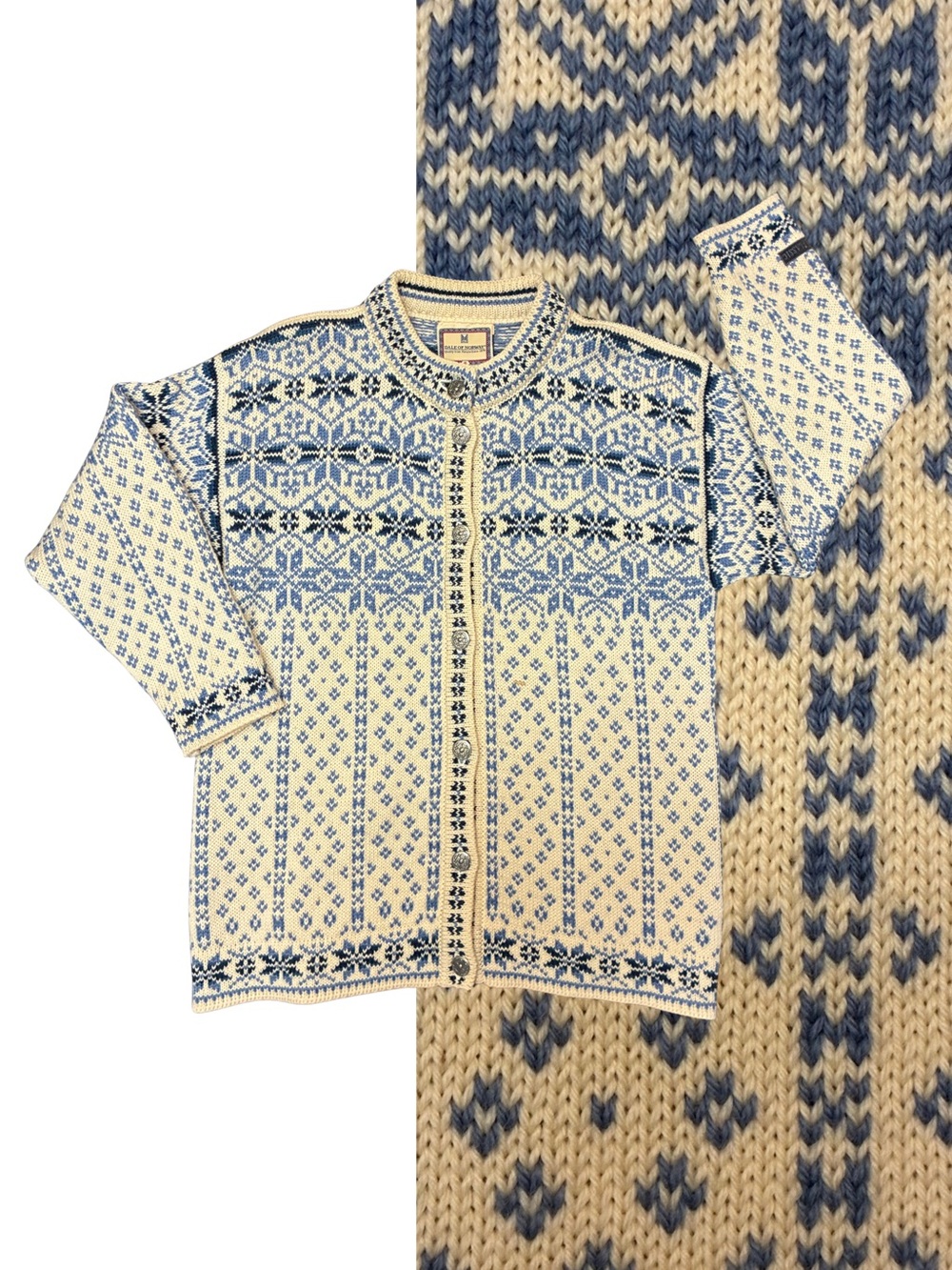 Dale of Norway 100% Wool handknit Cardigan Small